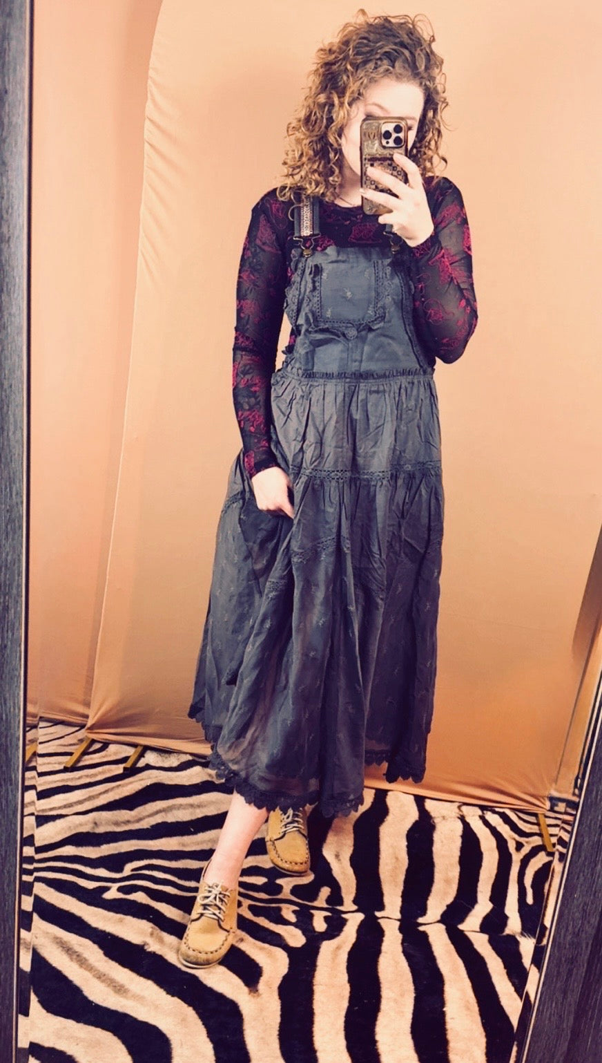 Lace Embroidered Tulle Bib Maxi Dress