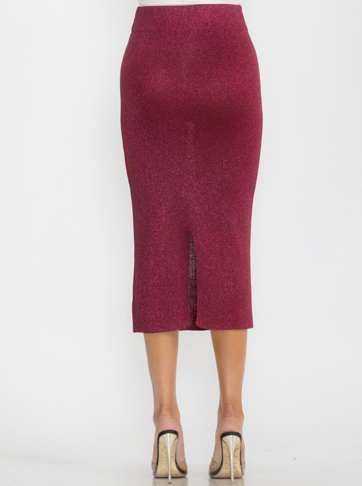 Raspberry pencil skirt