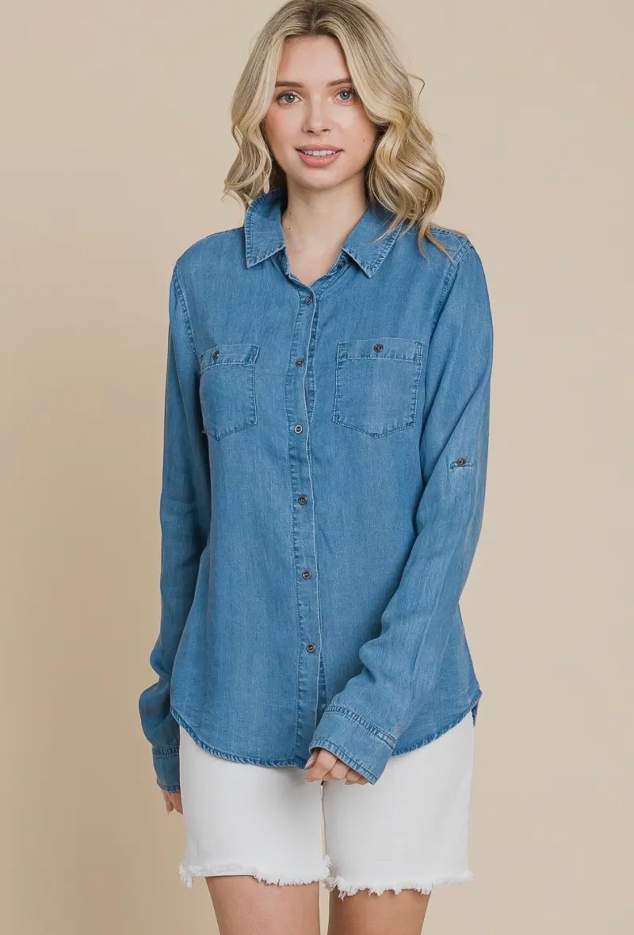 Chambray Button-Down
Collared Shirt