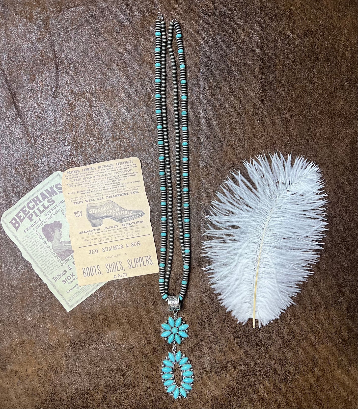 Western Necklace - Turquoise & Silver