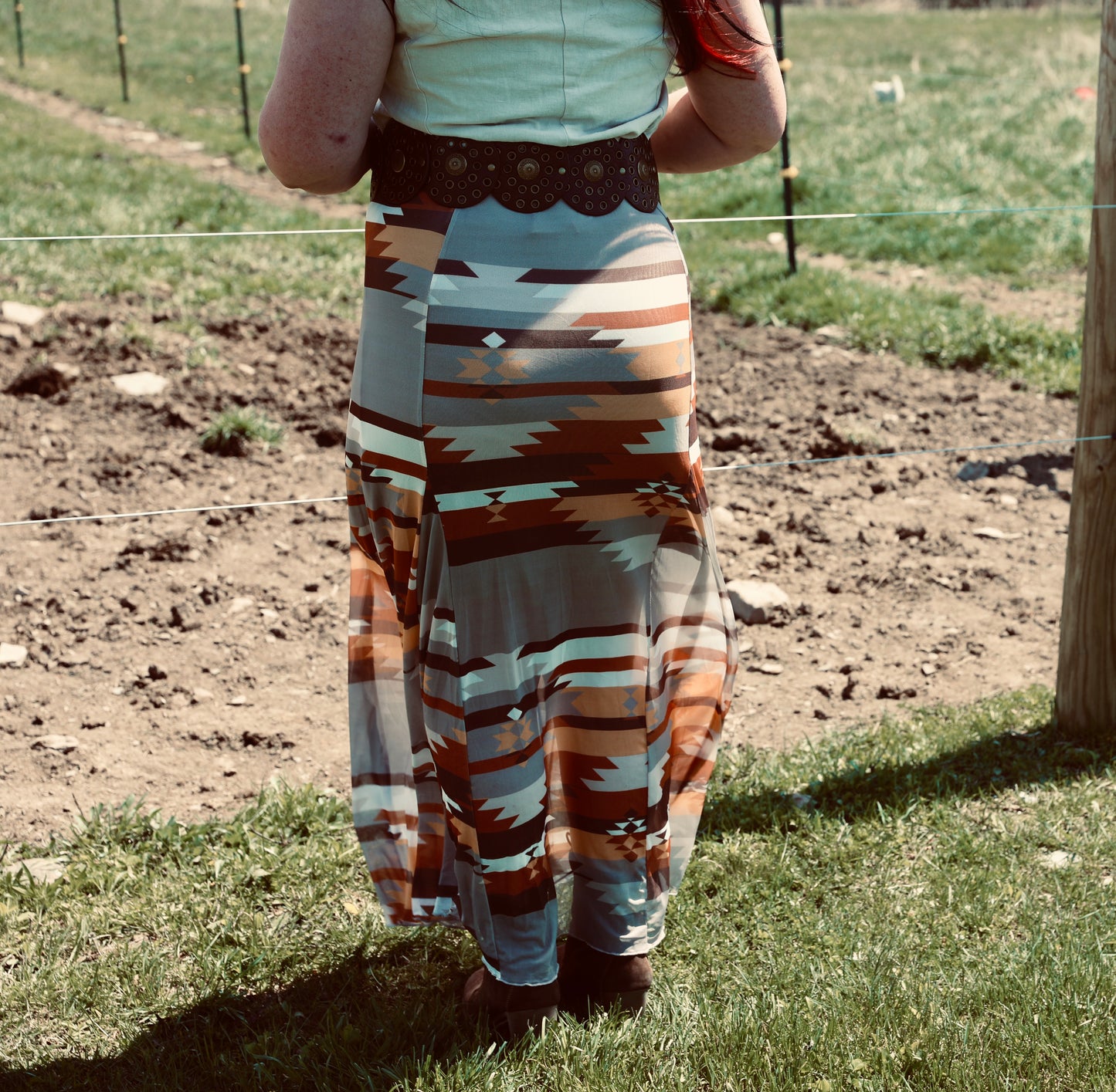 BLAIR Aztec Print Lined Mesh
A-Line Full Skirt