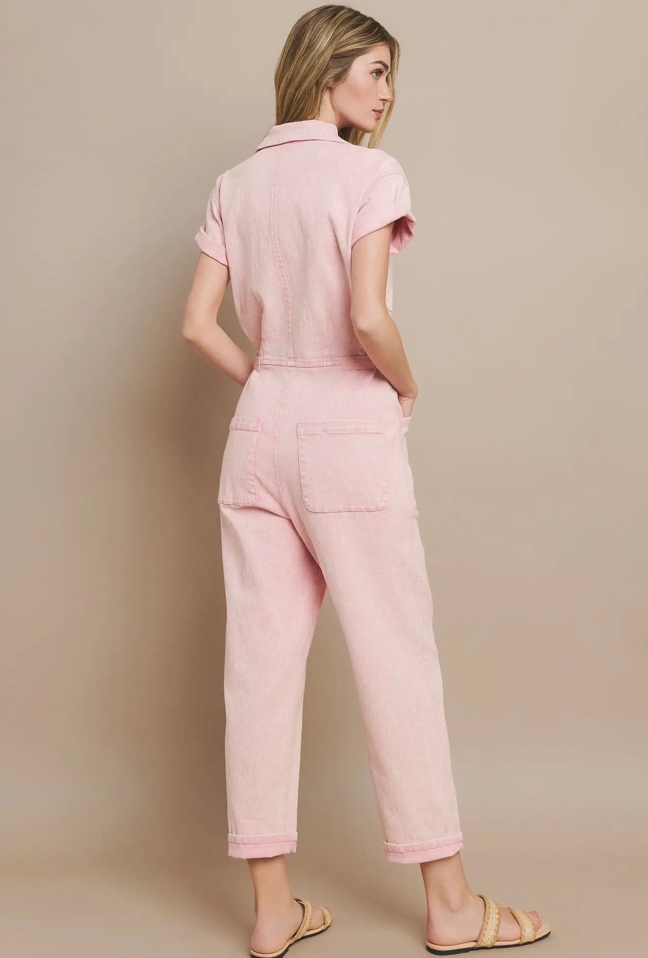 Rose Acid Washed Denim Utility
Jumpsuit