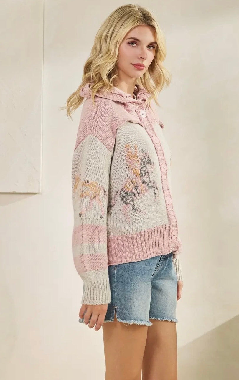 Pink Horsin’ Around Sweater