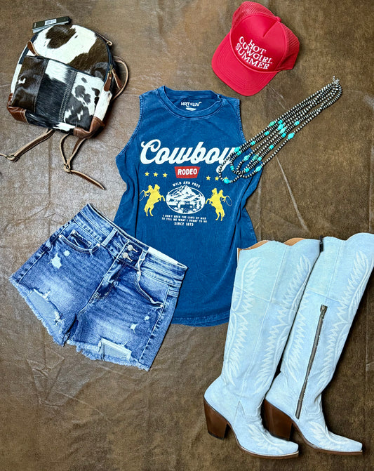 Cowboy Rodeo Graphic Tank Top
