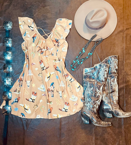 Courtney Western Sheriff Spur
Shoes Print Sundress