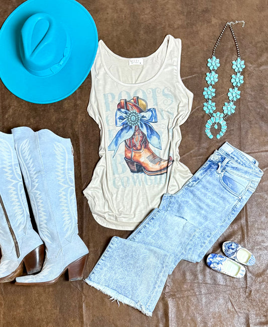 CARA Western Boots Graphic
Sleeveless Top
