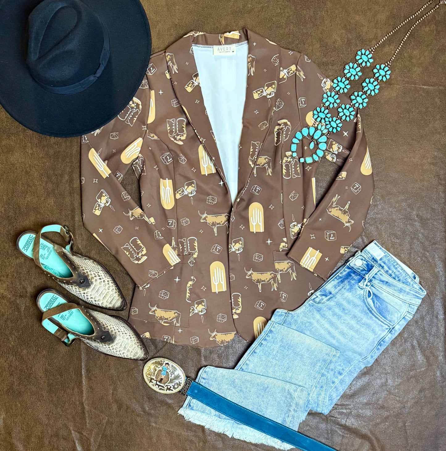 KIRA Western Elements Print
Woven Blazer