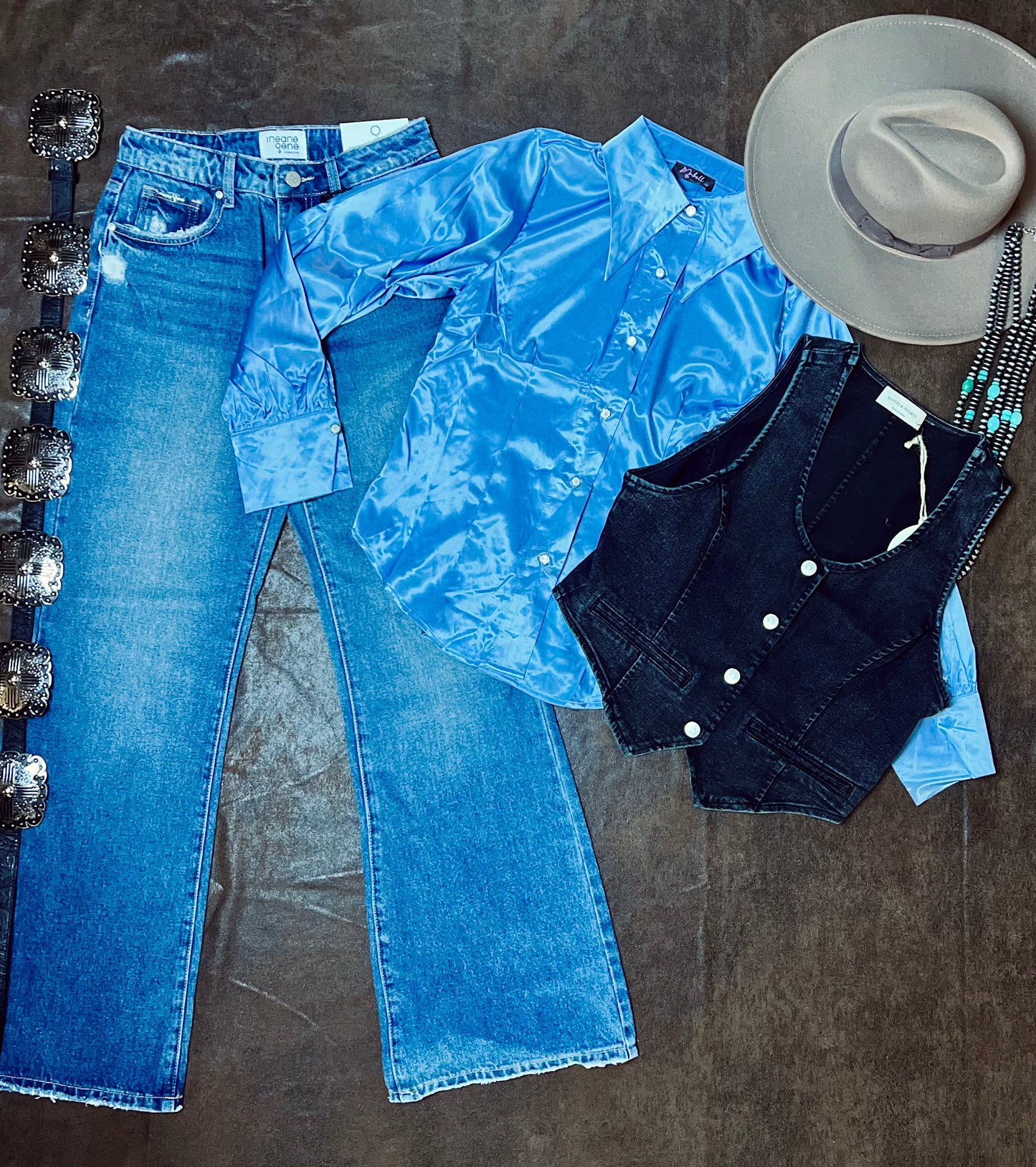 Black Button Down Light
Weight Denim Vest