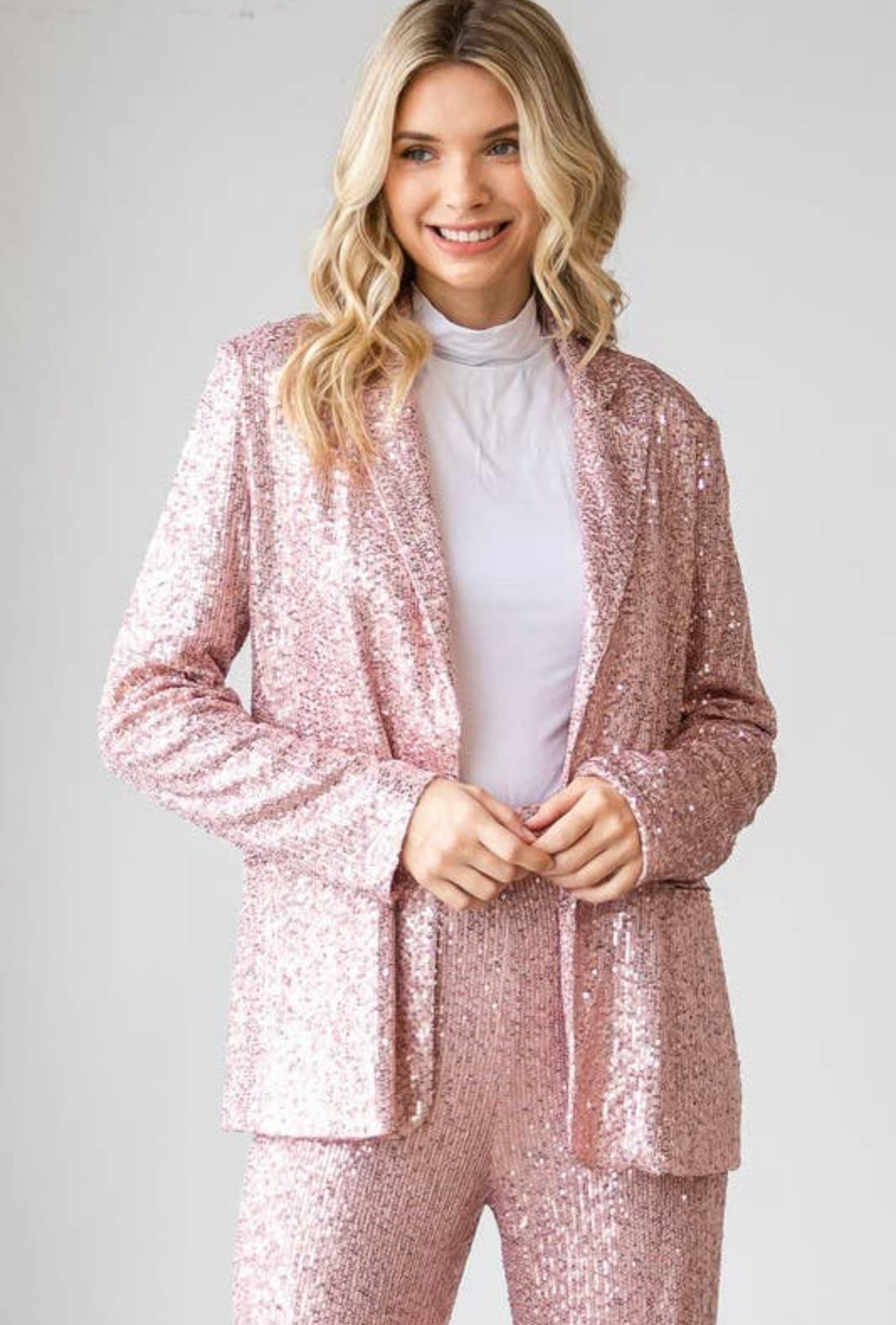 Pink Sequins Dressy Blazer